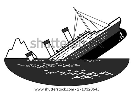 This is an illustration of the Titanic, the famously sunk luxury liner.