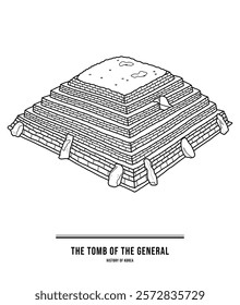 This illustration is the Tomb of the General of Goguryeo in Korea, which is listed as a UNESCO World Heritage Site. It is a Korean historical cultural asset.