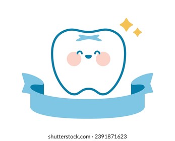 This is an illustration of a tooth character. Can be used for dental and children's designs.