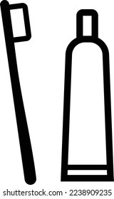 Esta es una ilustración de un icono de conjunto de cepillos de dientes.