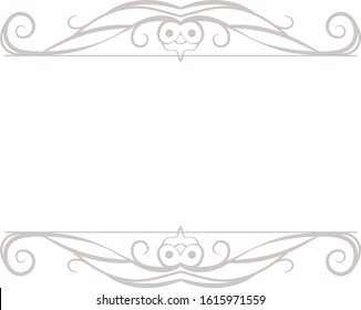This is a illustration of Top and bottom antique pattern frame 