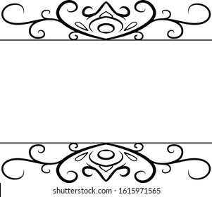 This is a illustration of Top and bottom antique pattern frame 