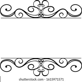 This is a illustration of Top and bottom antique pattern frame 