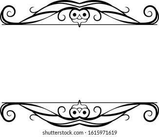 This is a illustration of Top and bottom antique pattern frame 