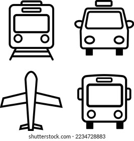 This is an illustration of transportation icons.