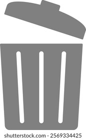 This is an illustration of a trash can silhouette icon.