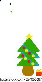 This is an illustration of a tree and a gift, suitable for Christmas events and stickers for Christmas events