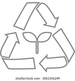 This is an illustration of the twin leaves and the recycling symbol.