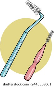 This is an illustration of two types of interdental brushes.