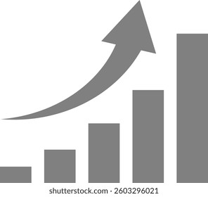 This is an illustration of an upward graph (increasing performance) icon.