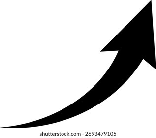 Esta es una ilustración de una marca de flecha inclinada hacia arriba (icono ascendente).