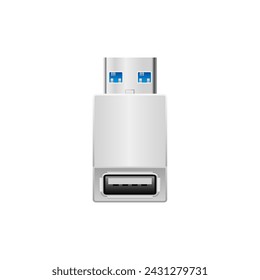 This is an illustration of USB Type-A 2.0 from white conversion adapter _usb Type-A 3.0.