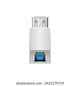 This is an illustration of USB Type-B 3.0 from white conversion adapter_usb Type-A female.