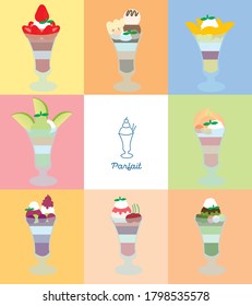 This is an illustration of various parfaits.