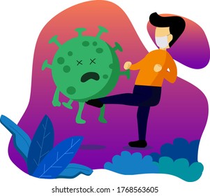 this illustration vector design is against covid-19, this vector is perfect for the use of various products, advertisements, banners and others related to covid-19