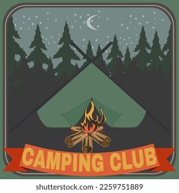 This illustration vector design 'Camping Club' is suitable for logos, templates, stickers, posters, etc.