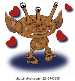 this Illustration vector graphic of the 3 eyes is perfect for children book