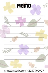 this Illustration vector graphic of a flower memo is perfect for diary, reminder, daily note