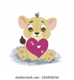 this Illustration vector graphic of lion valentine is perfect for Valentine Card