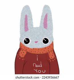 this Illustration vector graphic of rabbit is perfect for Valentine Card