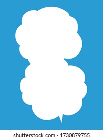 This is a illustration of Vertically connected cute cartoon cloud speech bubbles 