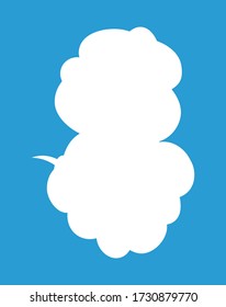 This is a illustration of Vertically connected cute cartoon cloud speech bubbles 