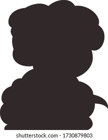 This is a illustration of Vertically connected cute cartoon cloud speech bubbles 