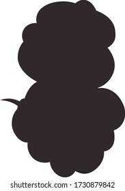 This is a illustration of Vertically connected cute cartoon cloud speech bubbles 