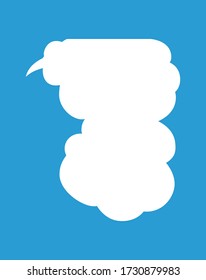 This is a illustration of Vertically connected cute cartoon cloud speech bubbles 