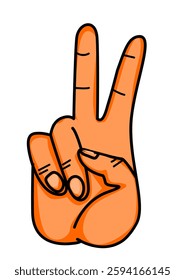 This is an illustration of victory gesture