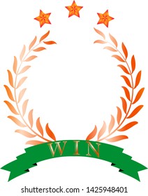 This is an illustration of a victory three-star laurel.