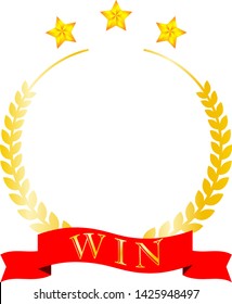 This is an illustration of a victory three-star laurel.