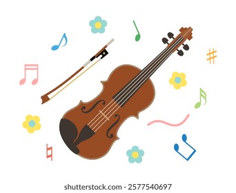 This is an illustration of a violin being played.