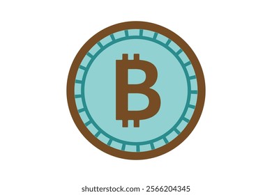 This is an illustration of the virtual currency Bitcoin. A simple and cute illustration for student teaching materials.