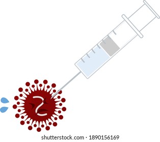 This is an illustration of a virus being disabled by injection.