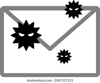 This is an illustration of a virus mail icon.