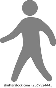 This is an illustration of a walking person silhouette icon.