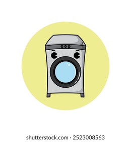 This is an illustration of a washing machine mascot, suitable for your needs