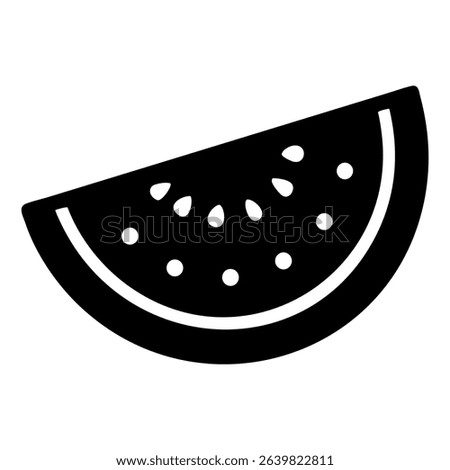 This is an illustration of a watermelon slice with visible seeds and rind and can be used in summer themed designs.
