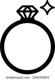 Esta es una ilustración de un icono de anillo de boda.
