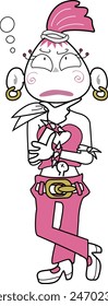 Das ist eine Illustration dessen, was ein rockiges und flippiges Mädchen denkt.