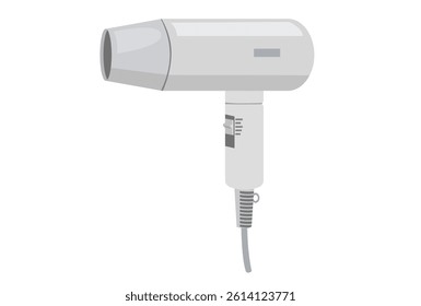 This is an illustration of a white hair dryer.