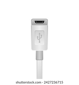 This is an illustration of white Micro USB Type-B 2.0_ female.