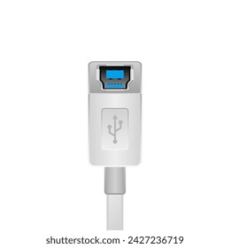 This is an illustration of white USB Type-B 3.0_3.1_Frome.