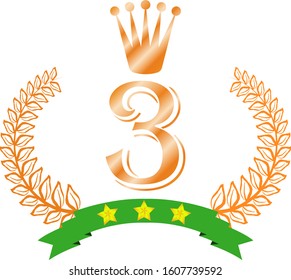 This is a illustration of Wide Round frame of laurel and crown and Ribbon