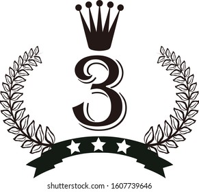 This is a illustration of Wide Round frame of laurel and crown and Ribbon