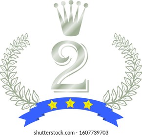 This is a illustration of Wide Round frame of laurel and crown and Ribbon