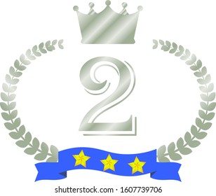 This is a illustration of Wide Round frame of laurel and crown and Ribbon