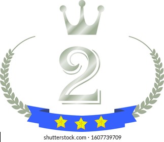 This is a illustration of Wide Round frame of laurel and crown and Ribbon