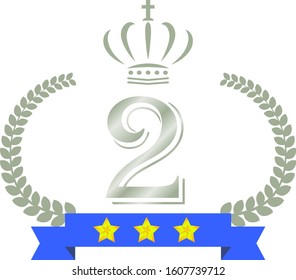 This is a illustration of Wide Round frame of laurel and crown and Ribbon